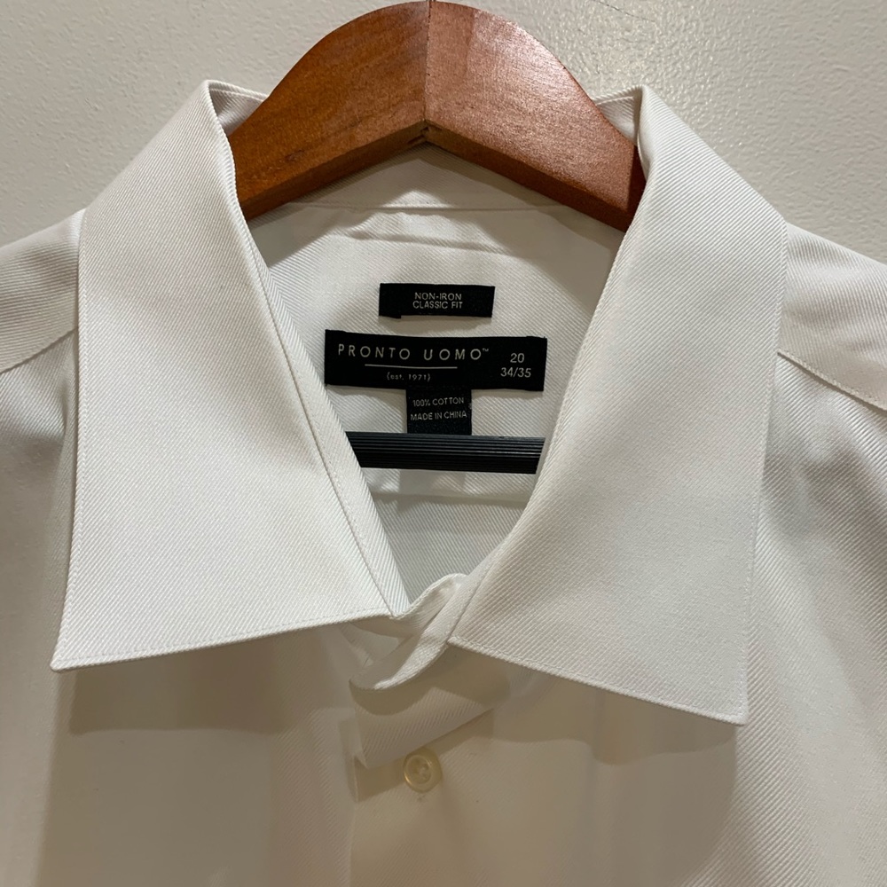 Pronto Uomo solid white French cuff size 20
